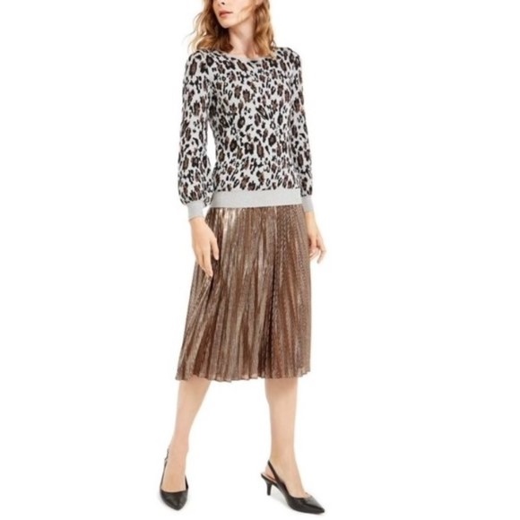 Alfani Pleated Metallic Midi Skirt - Picture 7 of 7